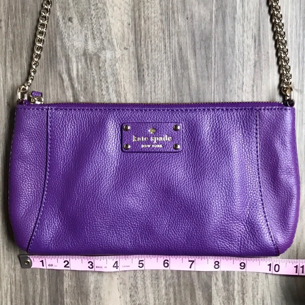 Kate Spade Shoulder Bag Purple with Gold Chain and Leather Strap